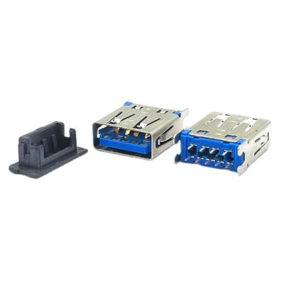 China PA10T Blauw USB3.1 9Pin PCB USB Socket Connector Vrouwelijk 180 Graden SMT DIP Te koop