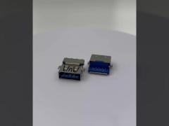 USB3.0 Short Version Female Socket Connector PA9T Blue