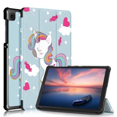 China Lightweight Painted Pattern Triple Leather Case For Samsung Galaxy Tab A7 Lite 8.7 inch SM-T220 SM-T225 PU Leather Tablet Case for sale