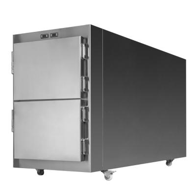 China American Style Roundfin Funeral Supplies 304 S.S Funeral Coolers 2 Body Refrigerator for sale