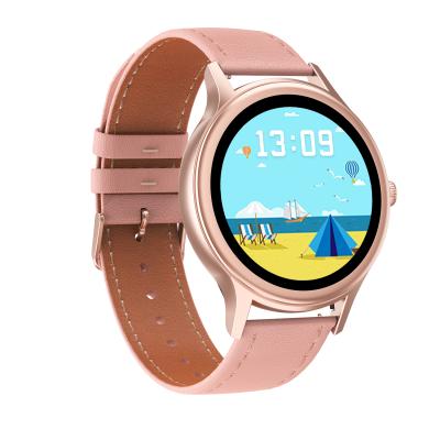 China DT66 Round Full Touch Screen Women Smart Watch Blood Pressure For Android IOS Women Pink Wristwatches for sale