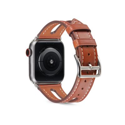 China Fashion Genuine Leather Watch Band For Women Apple Watch 3/4/6/7/SE Leather Straps 38/40/41mm 42/44/45mm for sale