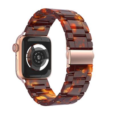 China Luxury Resin Resin Easy Wear Style Adjust Wrist Band Bracelet Band For Apple Watch 1/2/3/4/5/6/7/SE Resin Watch Strap for sale