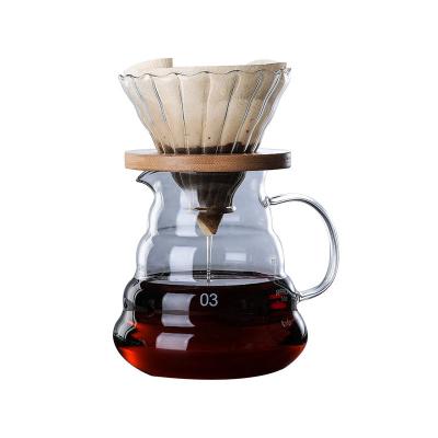 China Best Selling Viable Handmade Borosilicate Coffee Maker Glass With Funnel Filter Glass 300ml 500ml 700ml Wholesale for sale