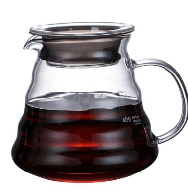 China Wholesale 350ml 600/800ml Sustainable Borosilicate Glass Drip Coffee Pot Filter Pour Over Coffee Maker Coffee Server With Handle for sale