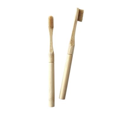 China New Natural Custom Replaceable Head Brush Household Oral Care Whitening Round Stick Bamboo Toothbrush for sale