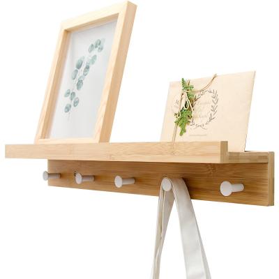 China Living Bathroom Wall Mounted Wall Mounted Hook Coat Rack Bamboo Wooden Wall Rack for sale