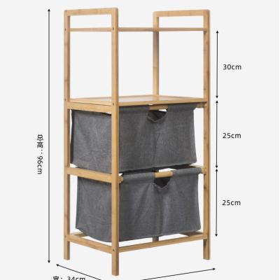 China Occasional Bamboo Shelf with Tilt-Up Basket Basket Clothes Baskets for Laundry Perfect for Bathrooms for sale