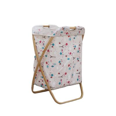 China Fashion Bamboo Laundry Baskets With Removable Laundry Bag Collapsible Laundry Basket With Lid for sale