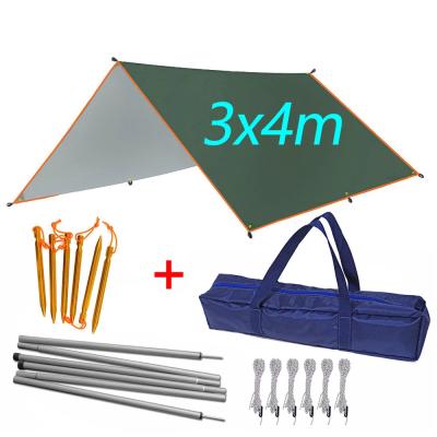 China Camouflage/Field Outdoor Waterproof Camping Tarp Rain Fly Hot Sale Folding Sun Easy Shelter Tent For 1-4 Person 3mx3m 3mx4m for sale