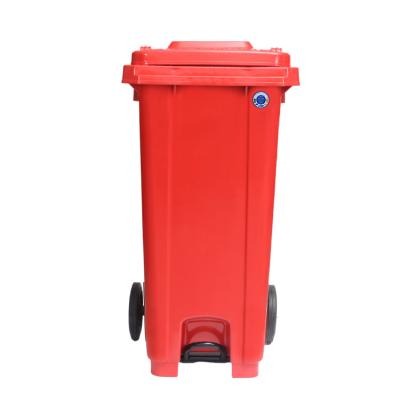 China 120 Liter Sustainable Plastic Outdoor Waste Recycling Container Garbage Trash Bin Manufacturer for sale