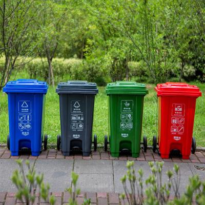 China Large Sustainable Outdoor Colorful Plastic Foot Pedal Waste Bin for sale