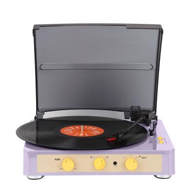 China Turntable top selling 3 speed BlackTurntable vintage player built in aux speakers. in OUT/Bluetoth AUX. /Eaphone/inbuilt battery/3*2w for sale