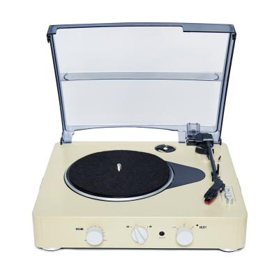 China Turntable playing/aux. in /aux /pitch/Bluetooth 2020 hot sale 3 speed BlackTurntable vintage player built in aux speakers. in AUX cream. of OUT/Bluetoth /Eaphone/3 *2w for sale