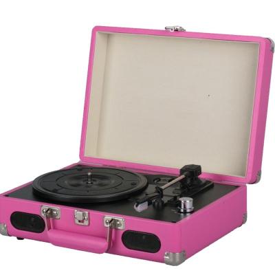 China Home theater record player turntable, 3 speed record player case with built in line aux input. RCA speakers for sale