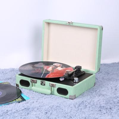 China Turntable factory disc turntable player, 3 speed turntable case with built in line aux input. RCA speakers for sale