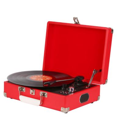 China Suitcase turntable 3 speed record player with built in aux speakers. in the AUX recording. /USB OUT/USB playing in MP3 format for sale