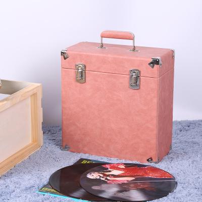 China Victrola Vintage Retro Vinyl Leather Record Storage Carrying Case For 45+ Discs (Dust/Scratch Free) - Silver-12Inch 42x 50 x 54cm for sale