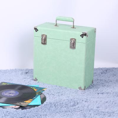 China Victrola Vintage Retro Vinyl Leather Record Storage Carrying Case For 45+ Discs (Dust/Scratch Free) - Silver-12Inch 42x 50 x 54cm for sale