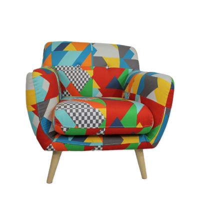 China VISON Modern Living Room Armchair High Stretch Reclining Colorful Fashion Splicing Modern Sofa Armchair for sale