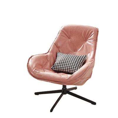 China Comfortable MINK Swivel Accent Chair Leather Lounger Simple Modern Office Living Room Sofa Chairs for sale