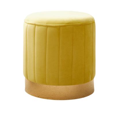 China VISON Cozy Wholesale Round Chair Living Room Furniture Chesterfield Velvet Nordic Mustard Stool for sale