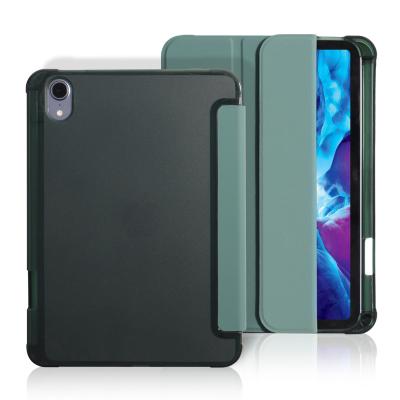 China Fashion Slim TPU Case PU Shockproof Triple Soft Cover With Pencil Holder Tablet Case For iPad Mini 6 Case for sale