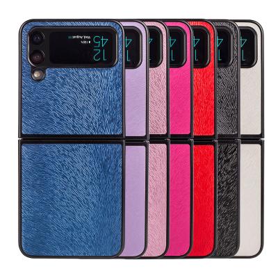 China Hot Selling Shockproof Leather Phone Case Multi Pattern With Peacock Texture For Samsung Galaxy Z Flip 4 Phone Cases for sale