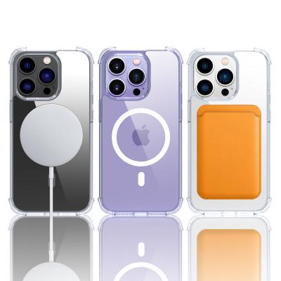 China New 2022 Shockproof Magnetic Suction Transparent Drop Proof Case for i max phone 14 pro case for phone case iphone for sale