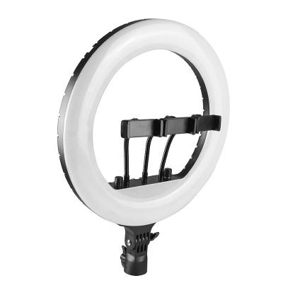 China Wholesale Color Adjustable Tempurate Ring Light Selfie 45cm With Dimmable Touch Screen Three Phone Holders Led Photography 18 Inch Ring Light for sale