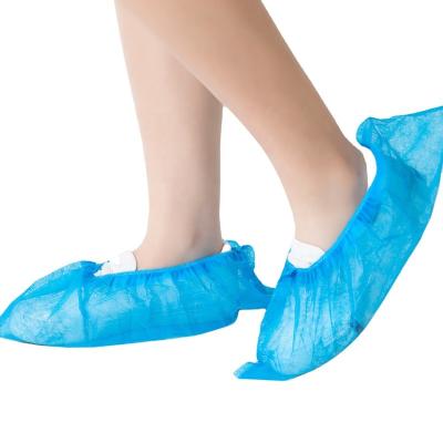 China Custom Medicinal Degradable Double Elastic Pink Nonwoven / Blue Nonwoven Disposable Slip On Sterile Shoe Covers for sale