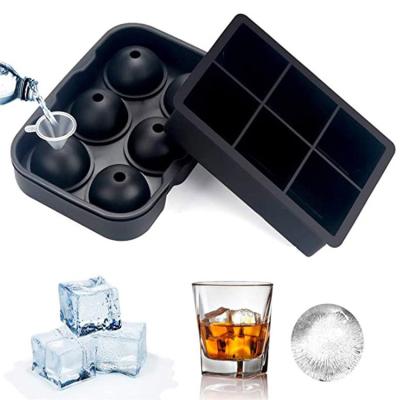 China Easy Free Reusable Mold Tray Whiskey Ice Ball Maker Reusable Ice Cube Sphere Release BPA Square Silicone Ice Mold for sale