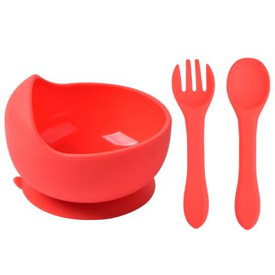 China 2022 Modern Promotion Bowls And Spoon Bib Silicone Baby Bowl Feeding Tableware For Kids for sale