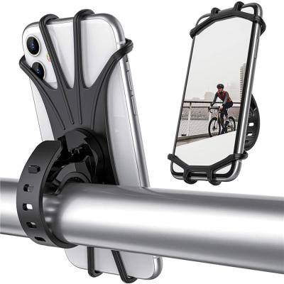 China 360 Rotation Adjustable Universal Silicone Adjustable Bicycle Phone Holder for Motorcycle Bike Cell Phone Holder for sale