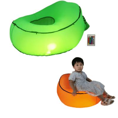 China Foldable Led Lighting Inflatable Bean Bag Chair Lounger Lazy Sofa For Night Beach Camping Indoor / Outdoor Party for sale