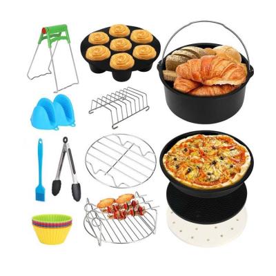 China Non Stick Factory Wholesale 12 Pieces Set 2022 Silicone Air Fryer Oven Kit Deep Electric Accessories for sale