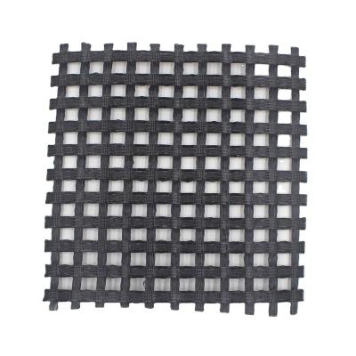 China Black Polyester 25-1200kN/m High Quality Uniaxial Biaxial PET Geogrid Polyester for sale