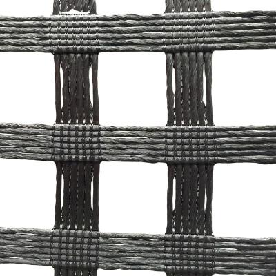 China Biaxial Geogrid PET 300-300 black geogrids slope protection road construction for sale