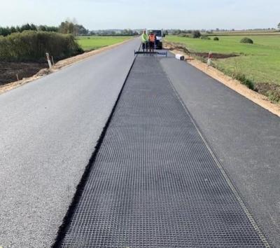 China Non-self-adhesive Industrial Asphalt Geogrid Fiberglass 100kn Coated Factory Price For Road Construction for sale