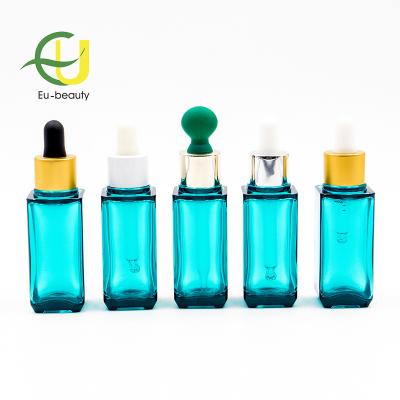 China Petg 40ml square petg cosmetic dropper bottles for sale