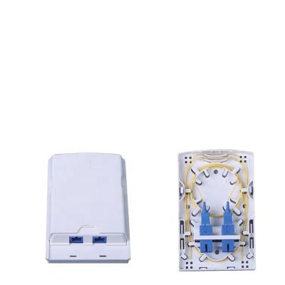 China 2 Core Network FTTH FTTB FTTX Mini Fiber Optic Termination Box Faceplate Indoor Wall Mounted Fiber Optic Terminal Box Access Cable Distribution Box for sale