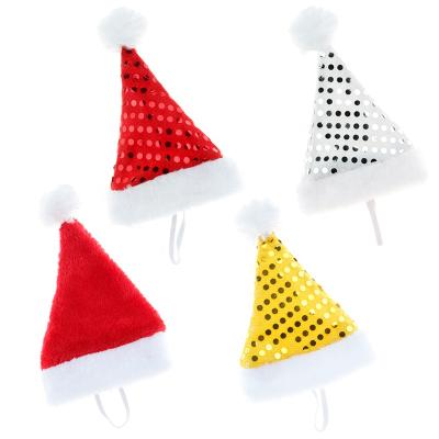 China Pet Dress Accessories Mini Santa Hat For Dogs Cats Pet Costume Accessories Pet Christmas Hats for sale