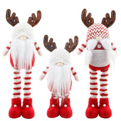 China Christamas New Home Decoration Gnome Stuffed Plush With Spring Legs Retractable Christmas Santa Ornaments Doll With Telescopic Legs for sale