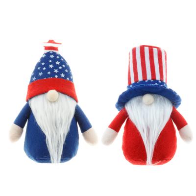 China Fourth of July Decorations Festival Decoration Independence Day Gnomes Stars Stripes Doll with American Flag Ornaments for sale