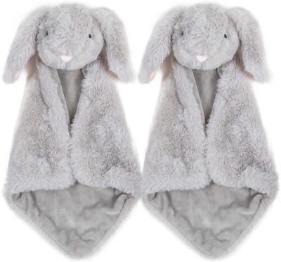 China Design Polyester Rabbit PORTABLE Hot Selling Cotton Woven Folded Security Blankets for sale