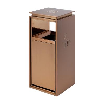 China Sustainable Modern Metal Hotel Lobby Outdoor Public Trash Bin for sale