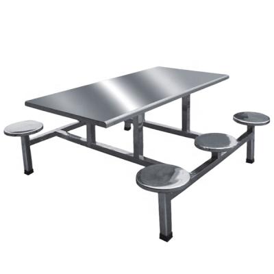 China (Height) Fashion Canteen Table Stainless Steel Adjustable Dining Table And Chairs Use For Student Canteen for sale