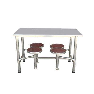 China Durable (Height) Adjustable Stainless Steel Fast Food Table And Chair For School And Factory Canteen Table Set for sale