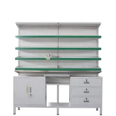 China Environmental Friendly Medicine Storage Racks Pharmacy Use Shelf With Storage Cabinet For Hospital for sale