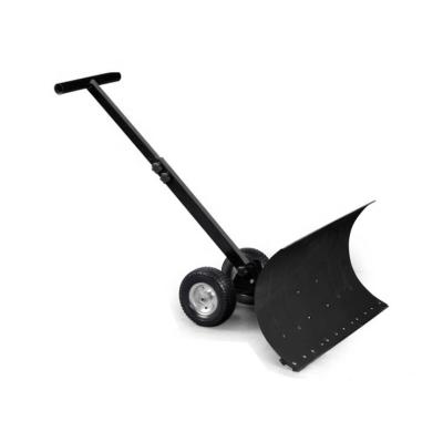 China Hotels Blade Push Rolling Snow Shovel With Wheels And Adjustable Handle for sale